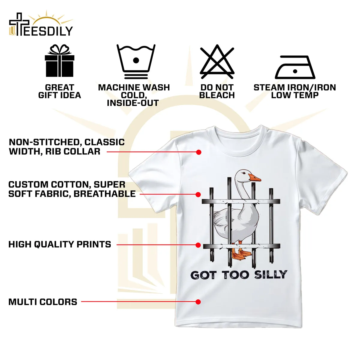 Teesdily | Silly Goose Shirt, Got Too Silly Sweatshirt Hoodie Mug, Silly Goose On The Loose T-shirt, Funny Meme Shirt, Got To Silly, Goose Lover Gift