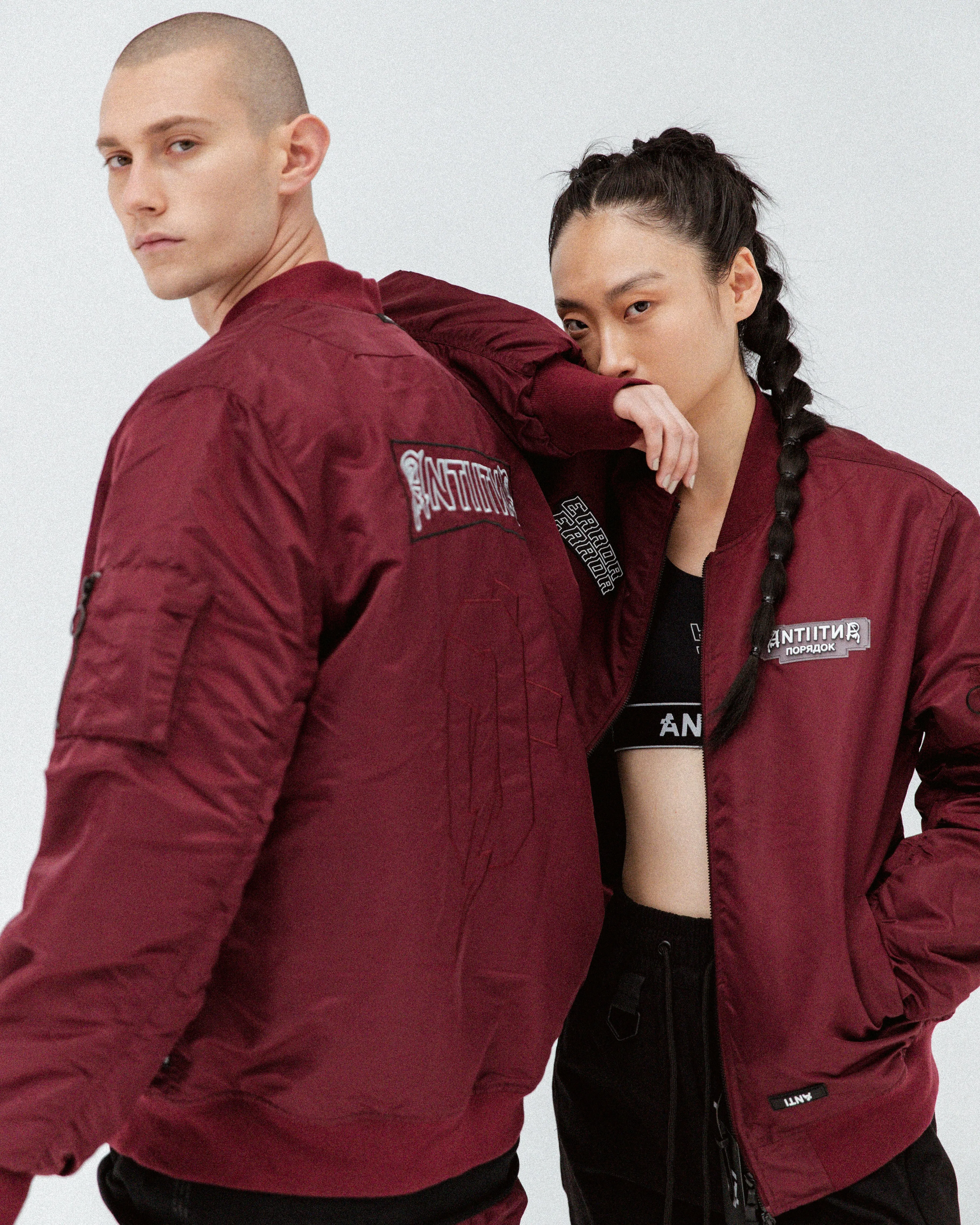 The Anti Order Oblivion Bomber Jacket Dark Burgundy