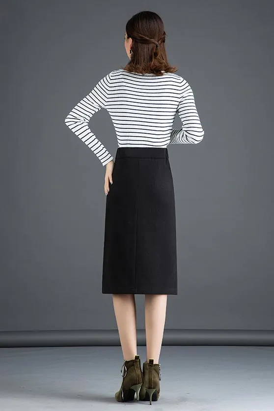 The new autumn and winter wool skirt for women with the long high-waisted a-line S035