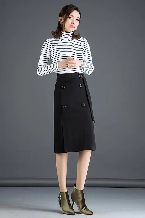 The new autumn and winter wool skirt for women with the long high-waisted a-line S035