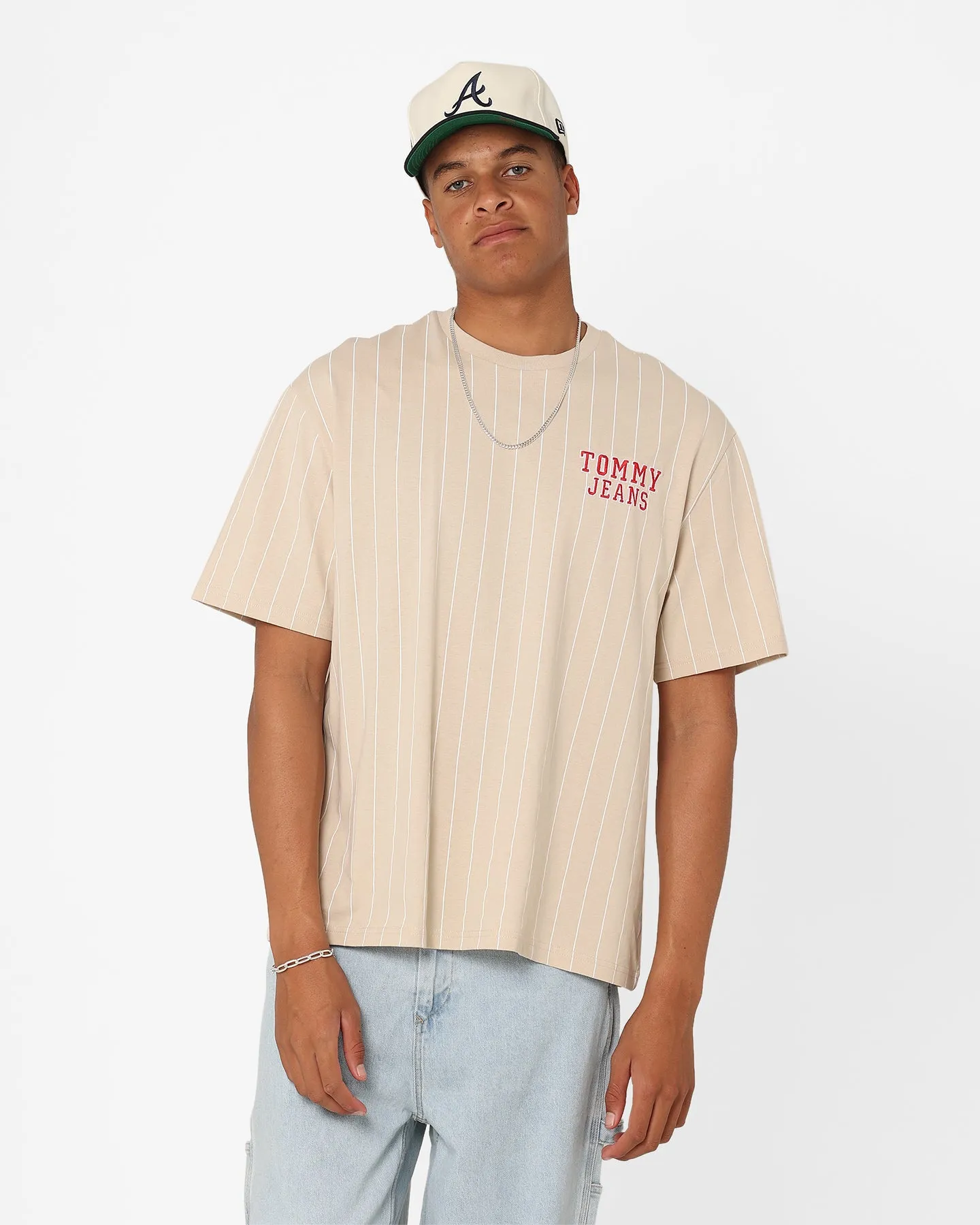 Tommy Jeans Pinstripe T-Shirt Classic Beige