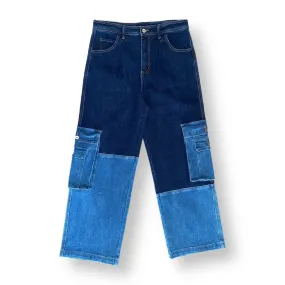 TWO TONE CARGO PANT - DENIM BLUE