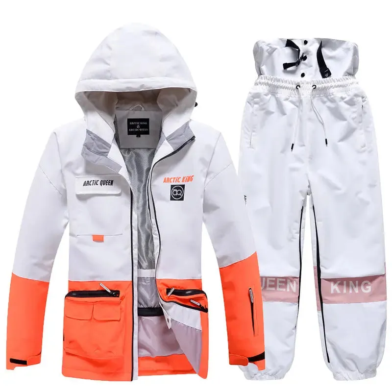 Unisex Insulated Cargo Jacket & Jogger Pants Ski Set 