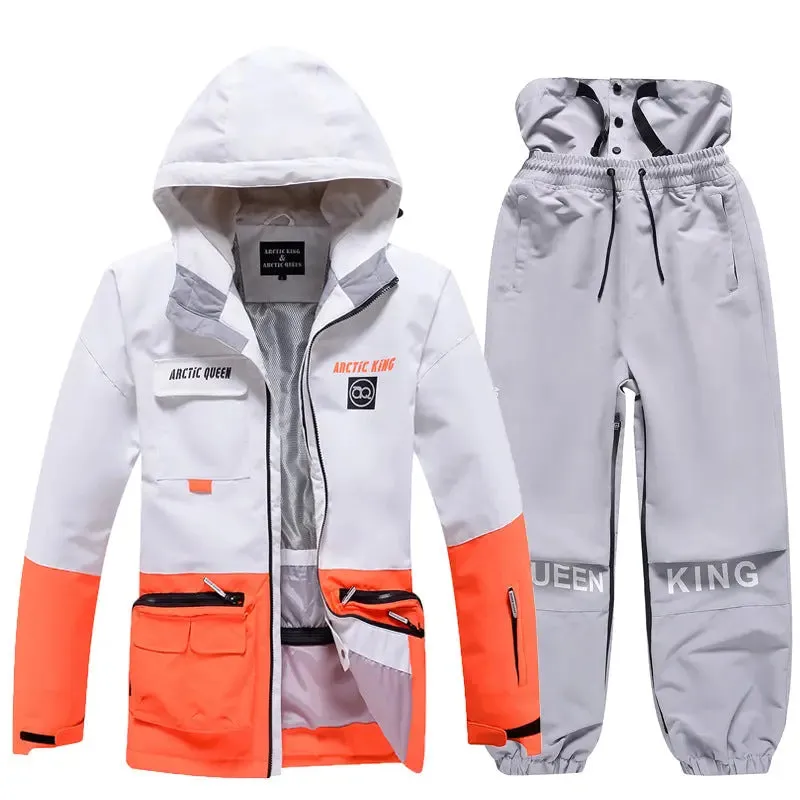 Unisex Insulated Cargo Jacket & Jogger Pants Ski Set 