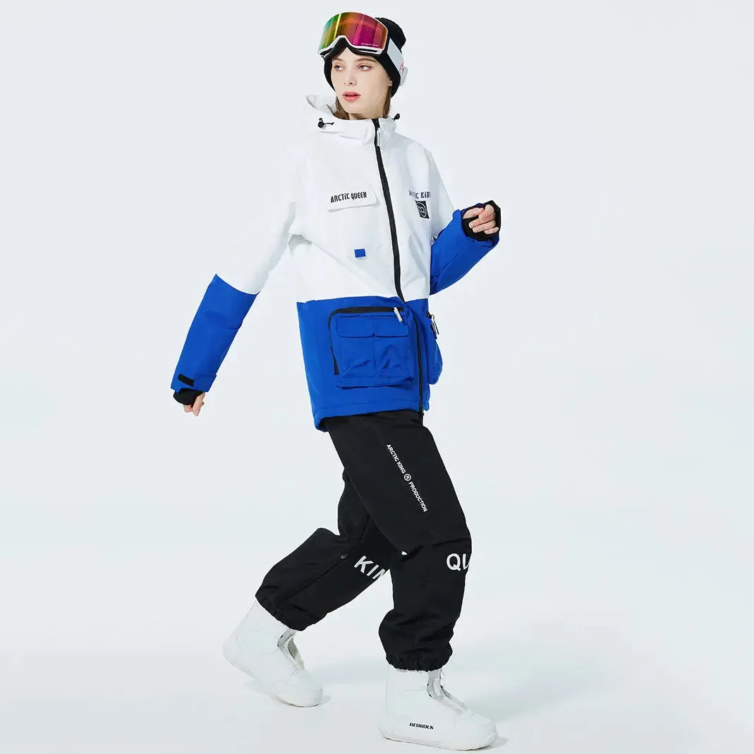 Unisex Insulated Cargo Jacket & Jogger Pants Ski Set 