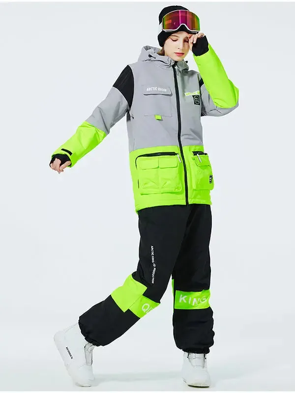 Unisex Insulated Cargo Jacket & Jogger Pants Ski Set 