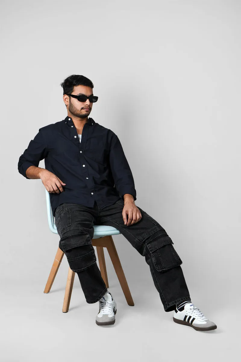 Utility Cargo Pants for Men (Black)