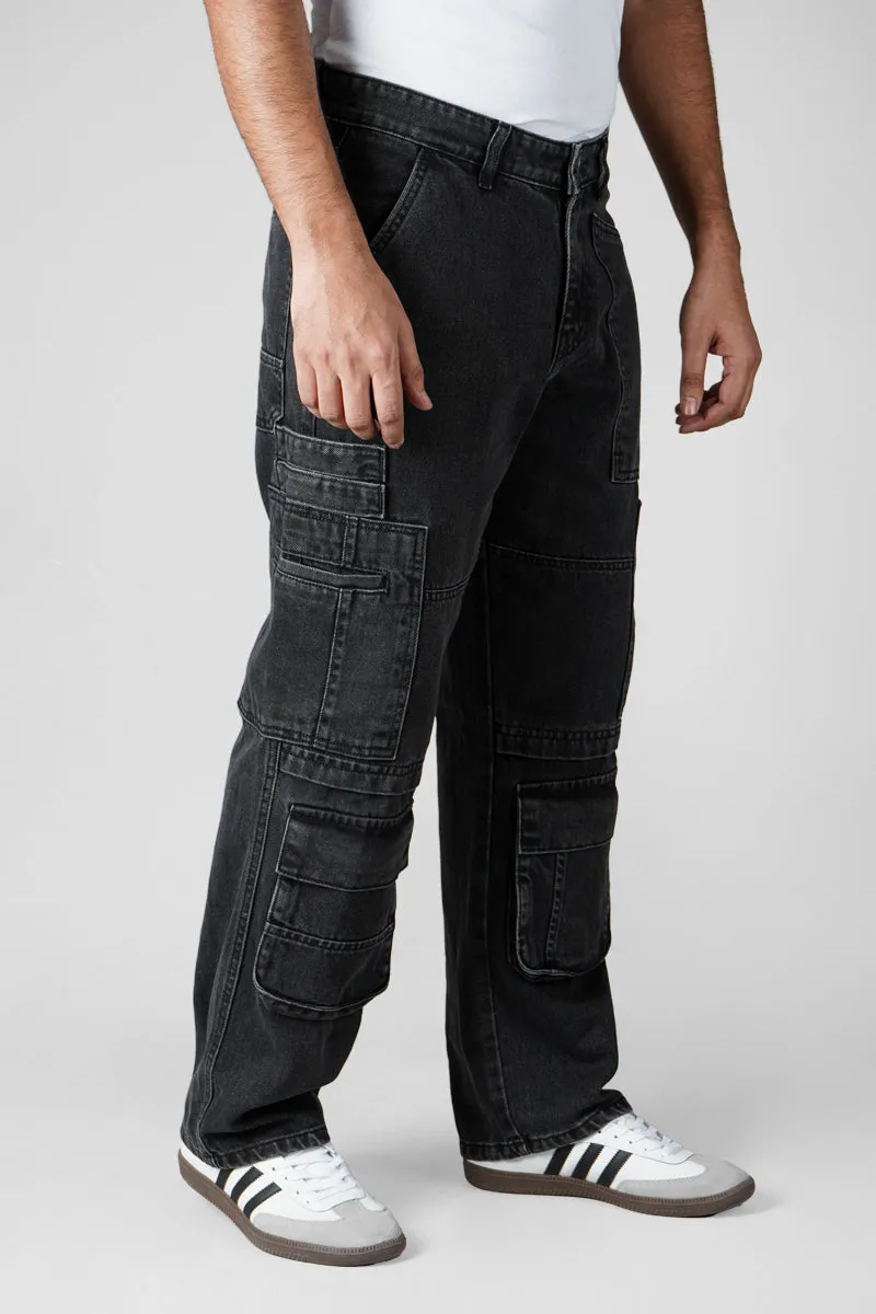 Utility Cargo Pants for Men (Black)