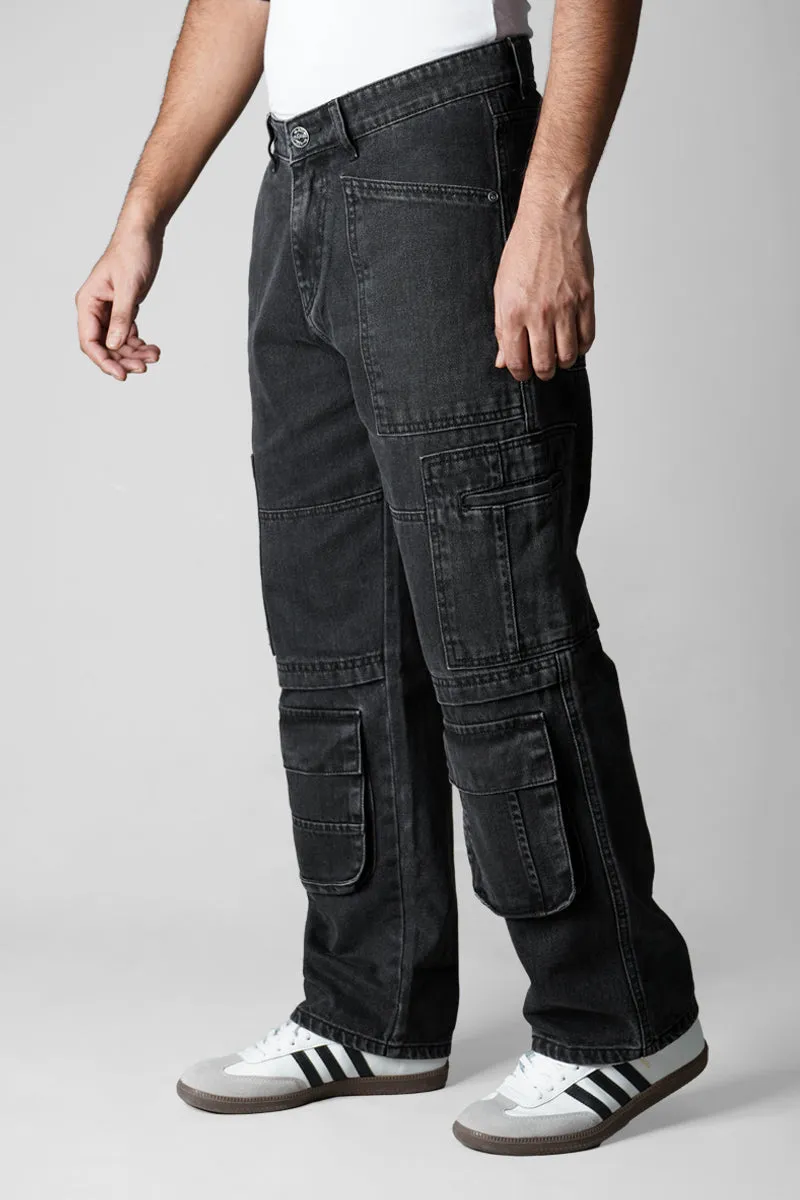 Utility Cargo Pants for Men (Black)