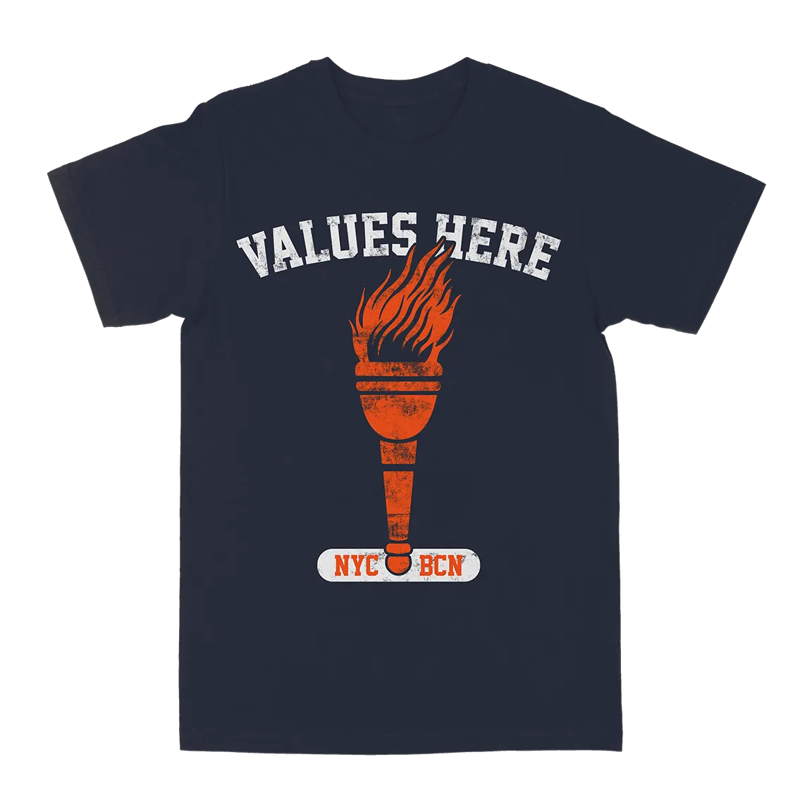 Values Here "Torch" Navy T-Shirt