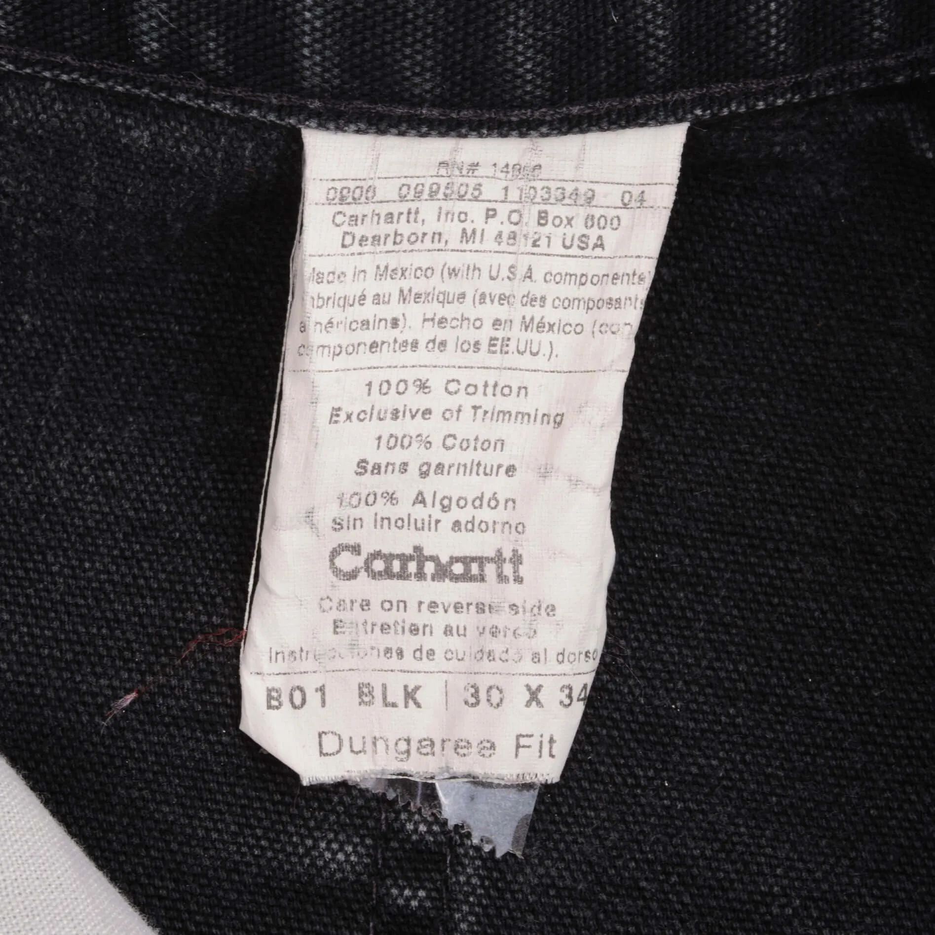 VINTAGE CARHARTT CARPENTER DOUBLE KNEE BLACK PANTS 1990S SIZE 30X34