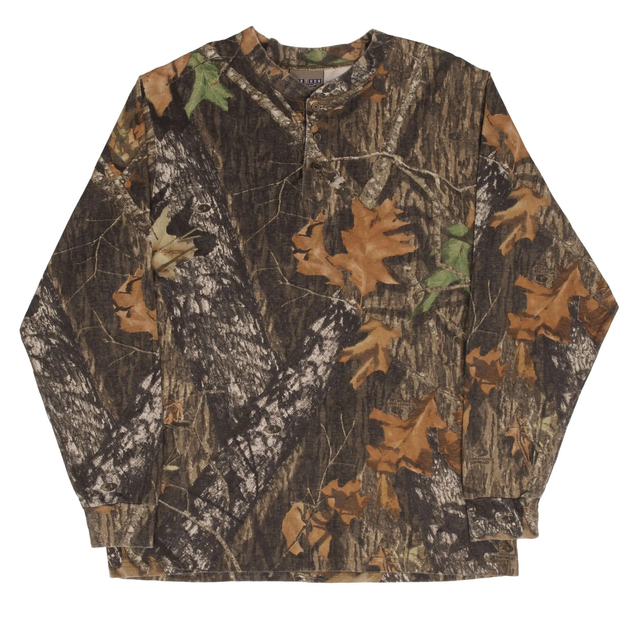 VINTAGE HUNTING MOSSY OAK BREAK UP CAMO LONG SLEEVE POCKET TEE SHIRT SIZE LARGE