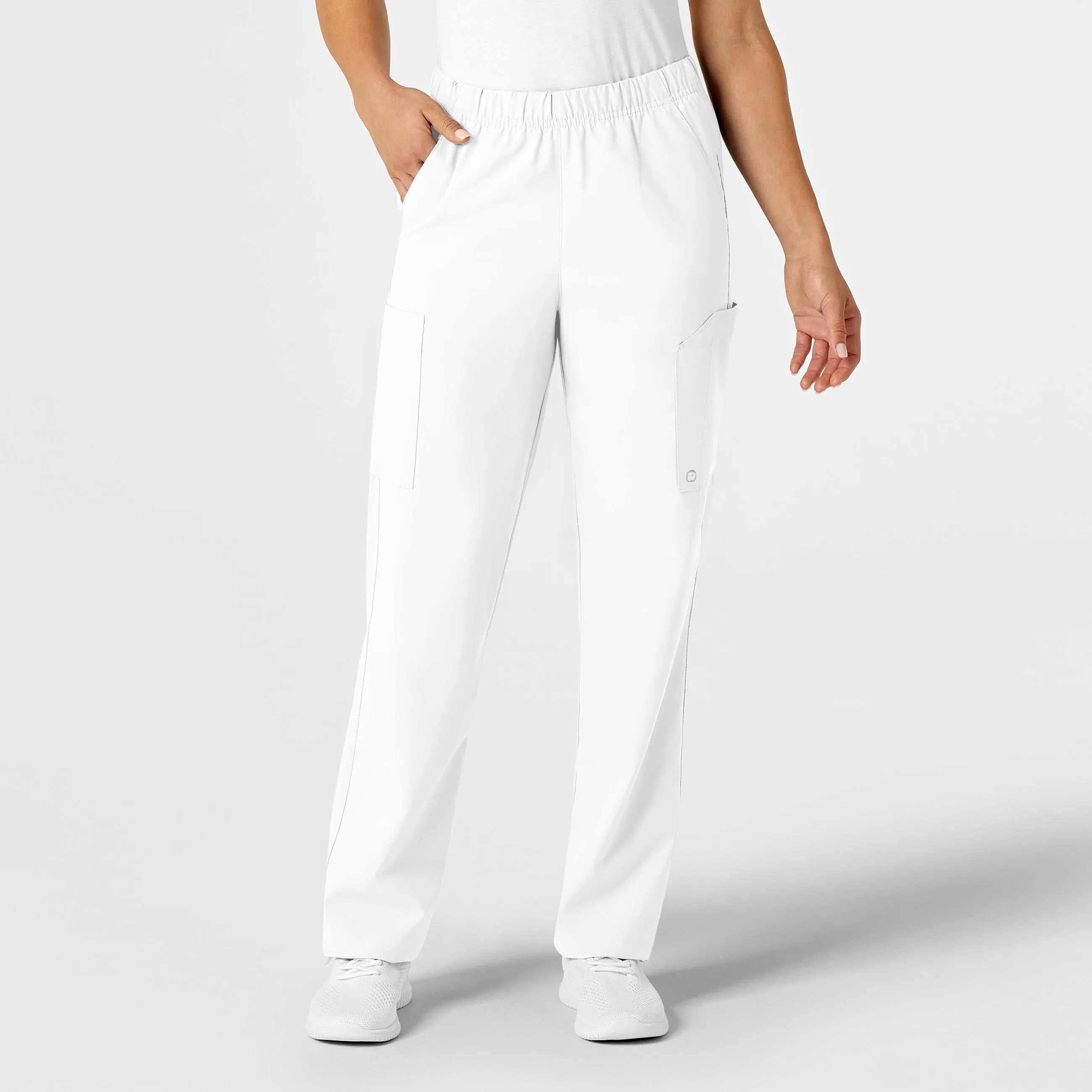 W123 Unisex Multi-Cargo Scrub Pant - White