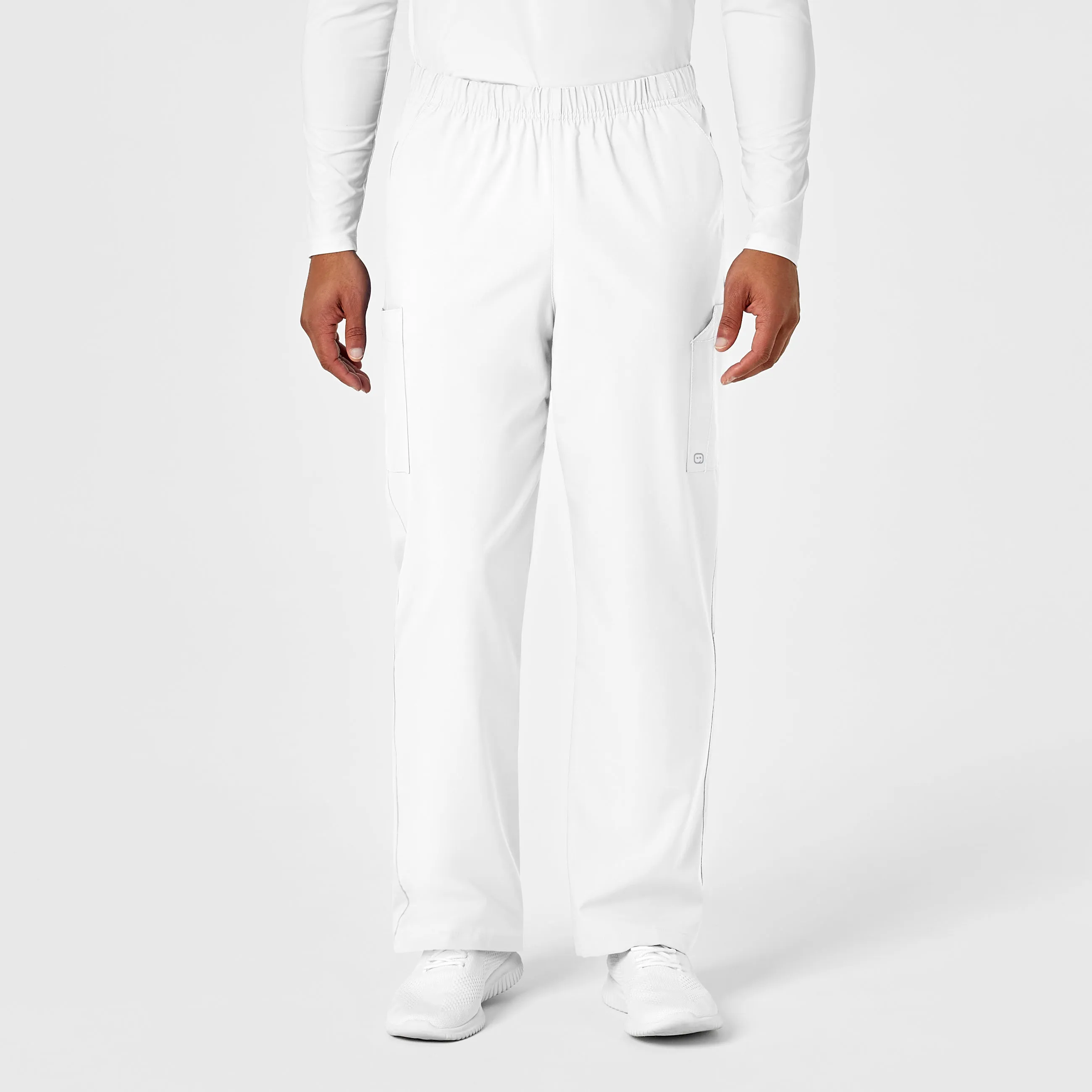 W123 Unisex Multi-Cargo Scrub Pant - White