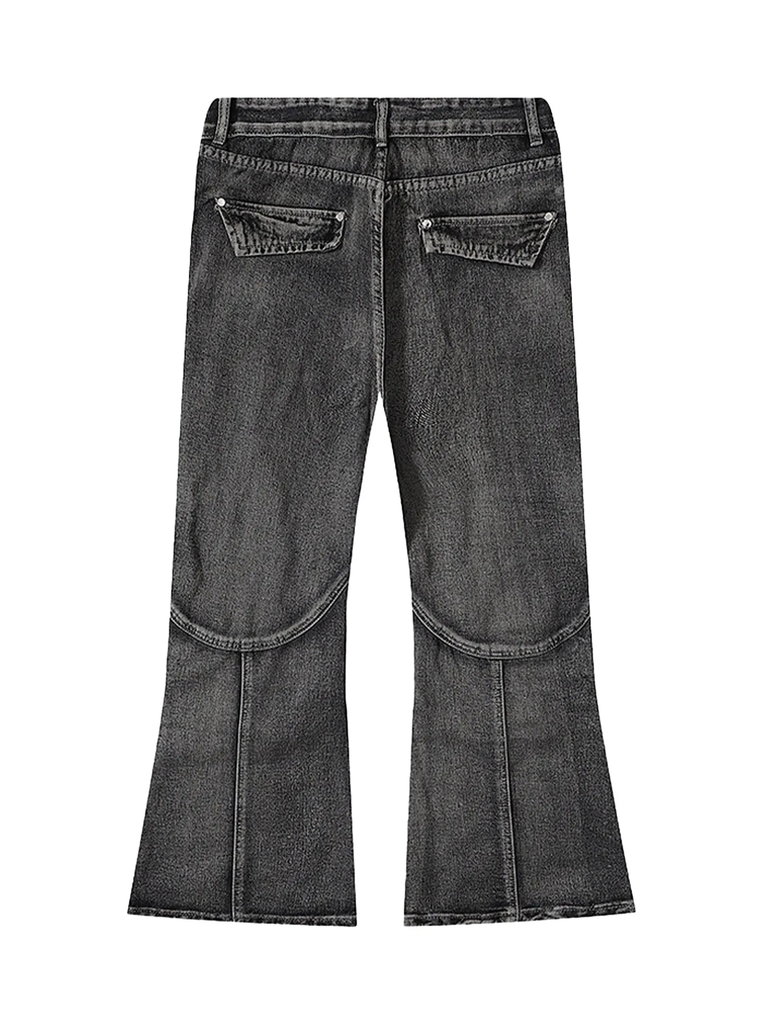 Wasteland Style Washed Distressed Pleated Flare Jeans