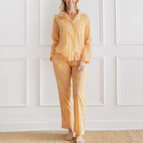 Watercolor Orange Stripe Pajama Set