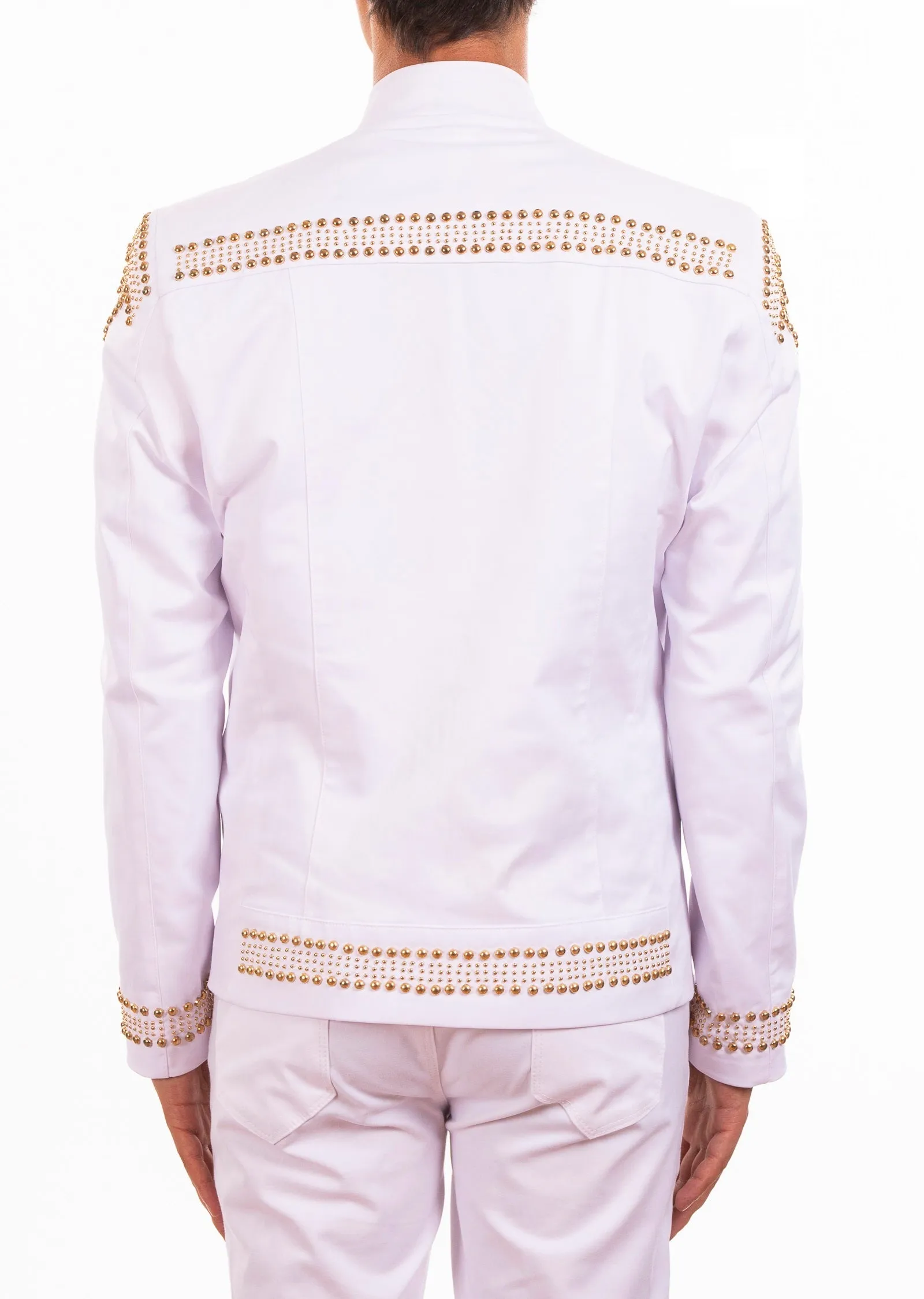 White Gold "Luxe" Studded Jacket