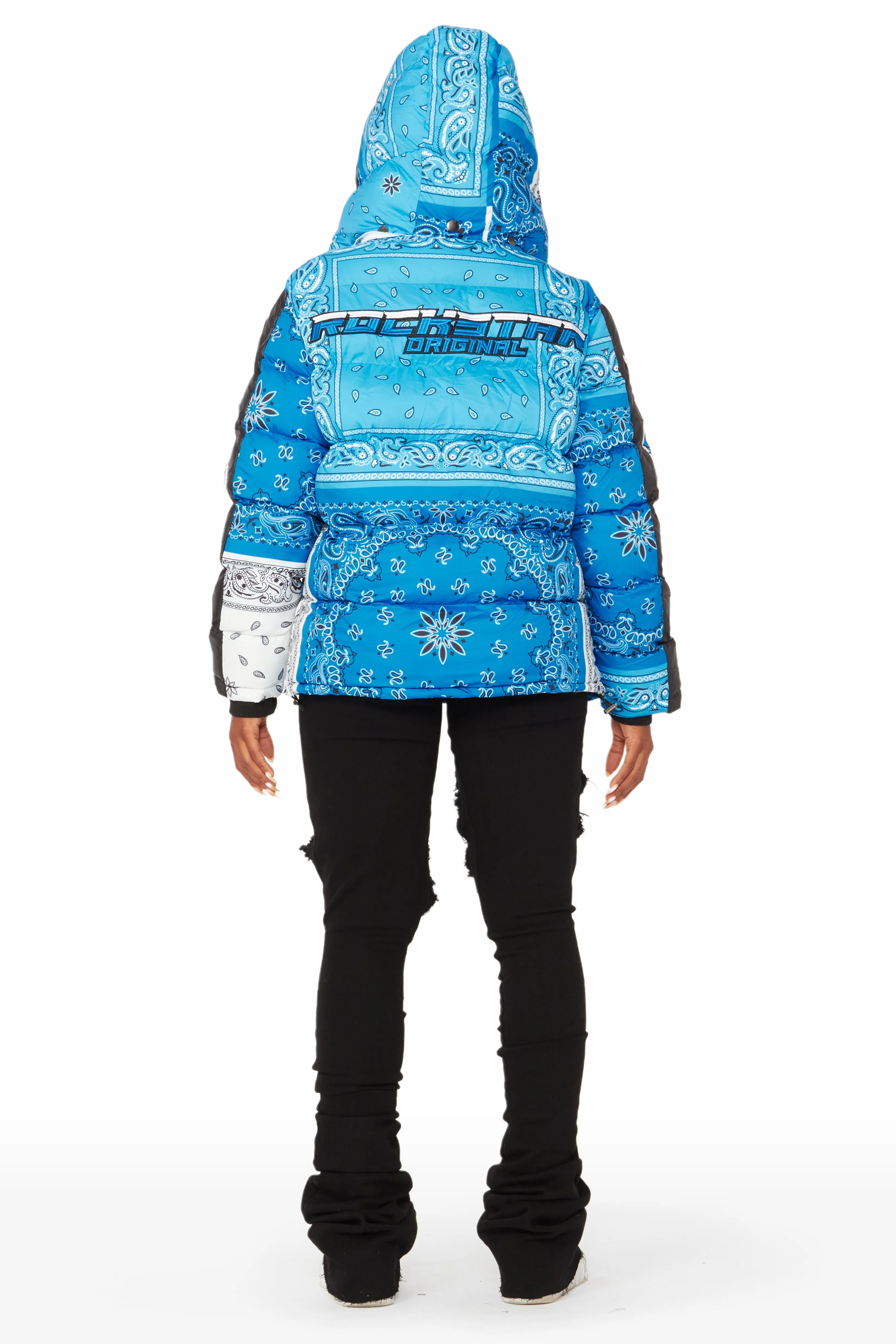 Who's Team Blue Oversized Puffer Jacket