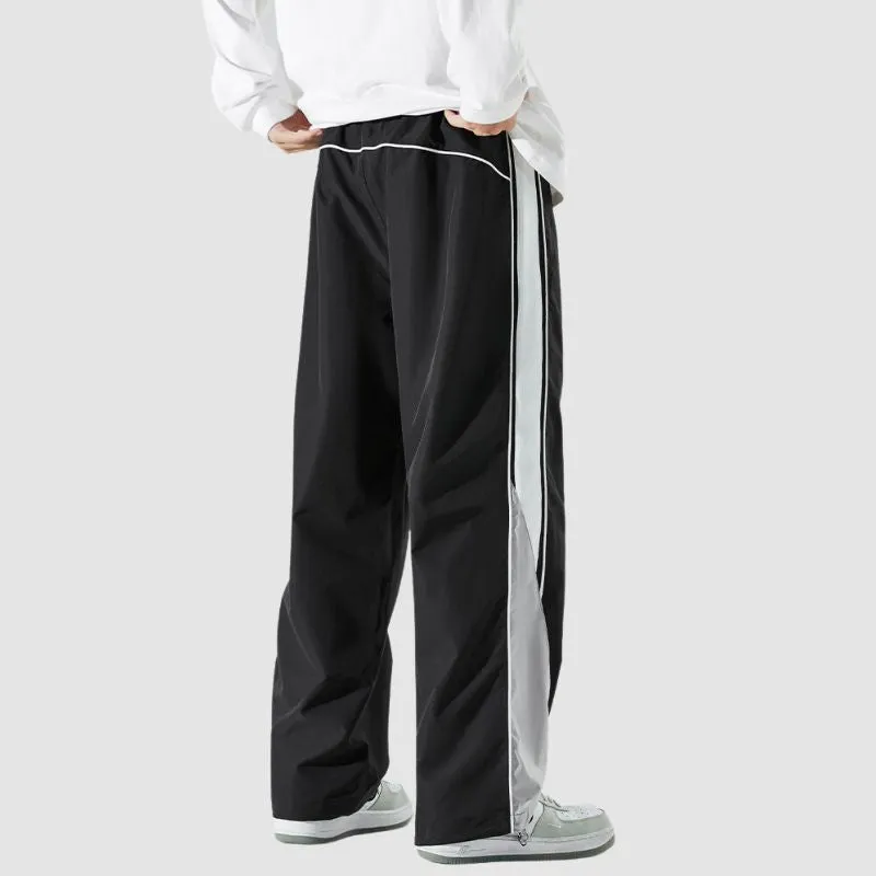 Wide Leg Color Contrast Parachute Pants