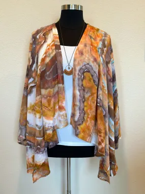 Women’s L/XL 100% Rayon Geode Waterfall Open Front Jacket in ‘Petrified Wood’