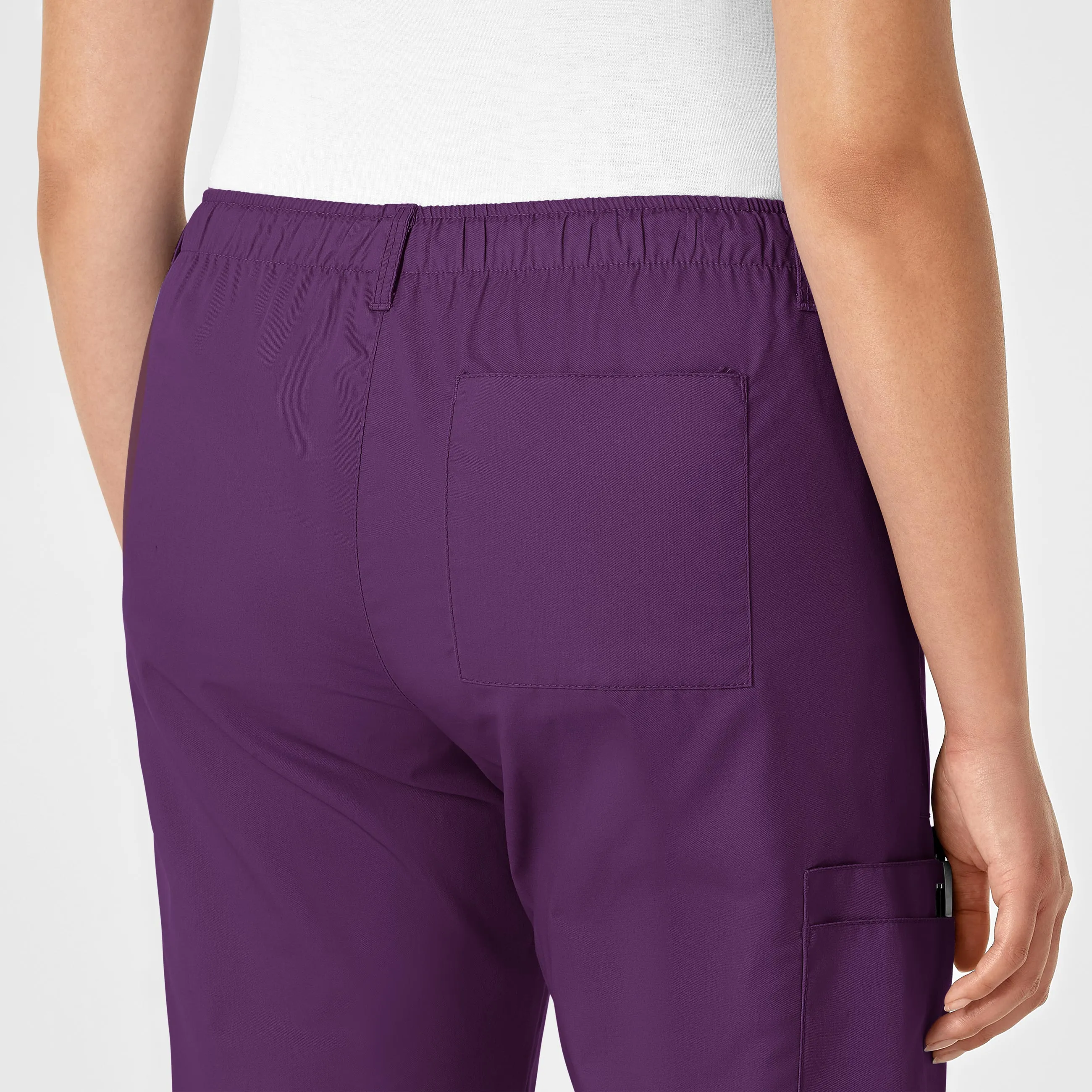 WonderWORK Women's Straight Leg Cargo Scrub Pant - Eggplant