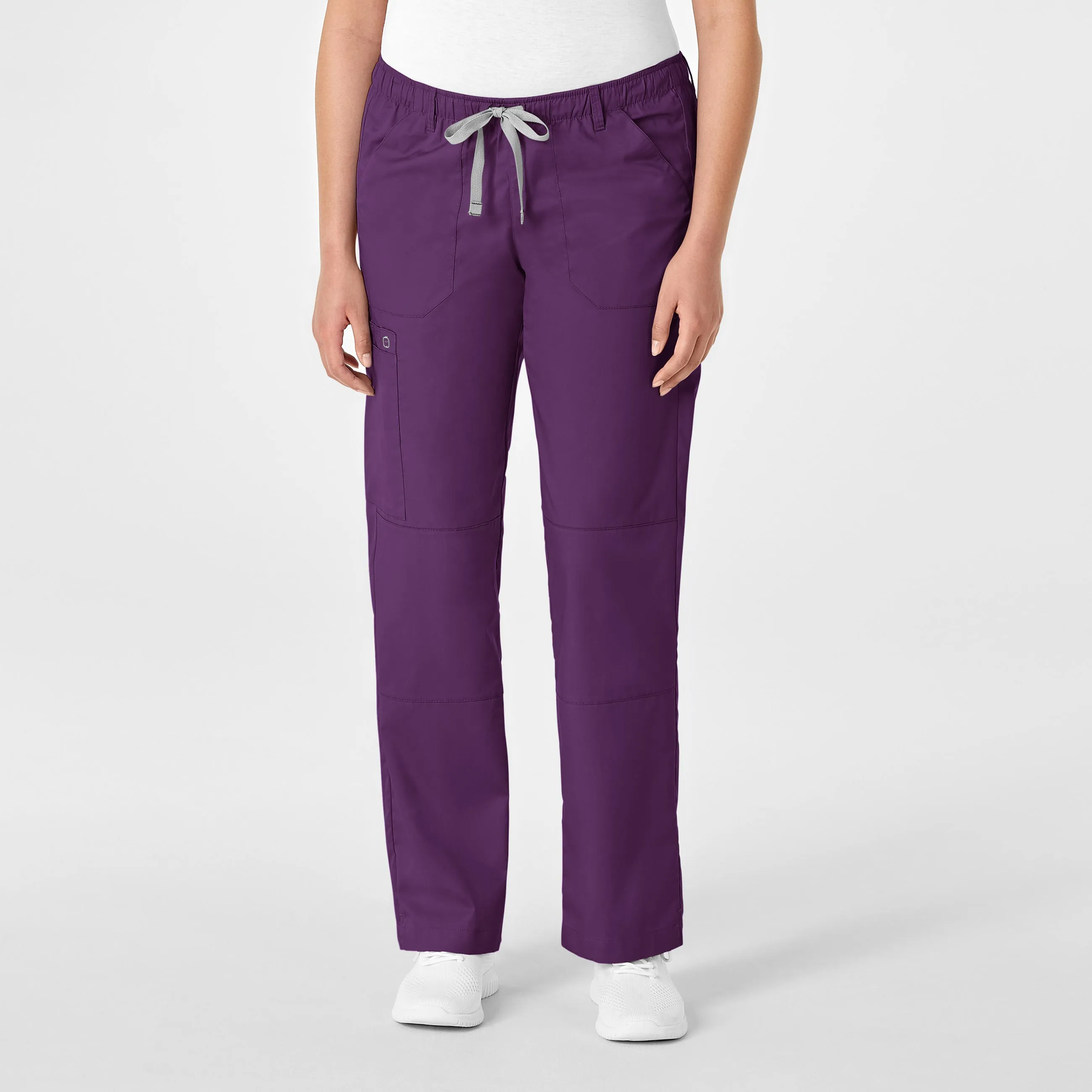 WonderWORK Women's Straight Leg Cargo Scrub Pant - Eggplant