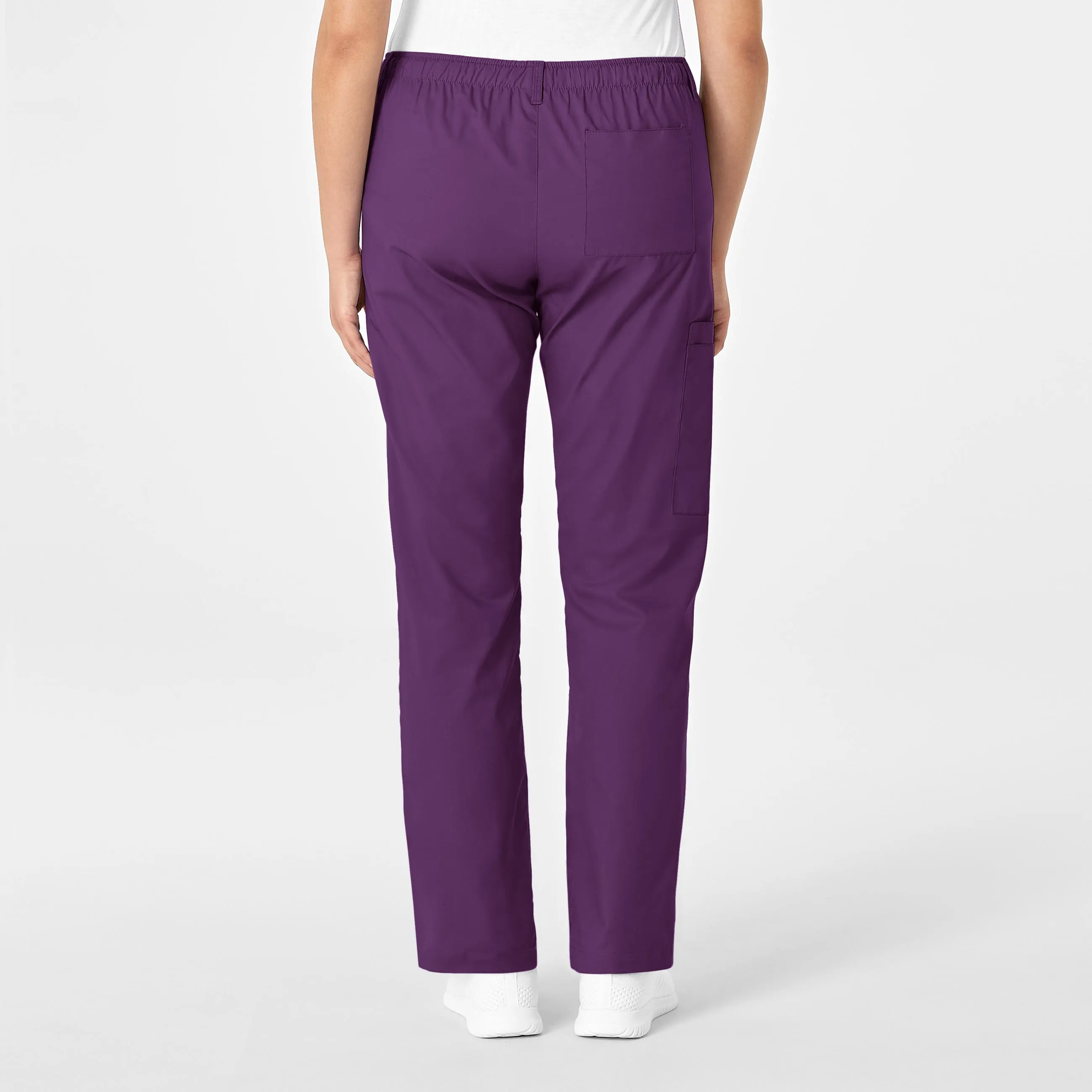 WonderWORK Women's Straight Leg Cargo Scrub Pant - Eggplant