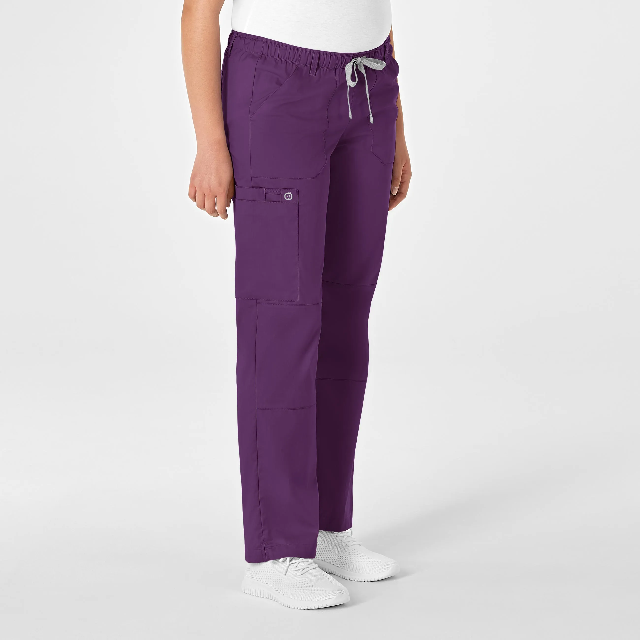 WonderWORK Women's Straight Leg Cargo Scrub Pant - Eggplant