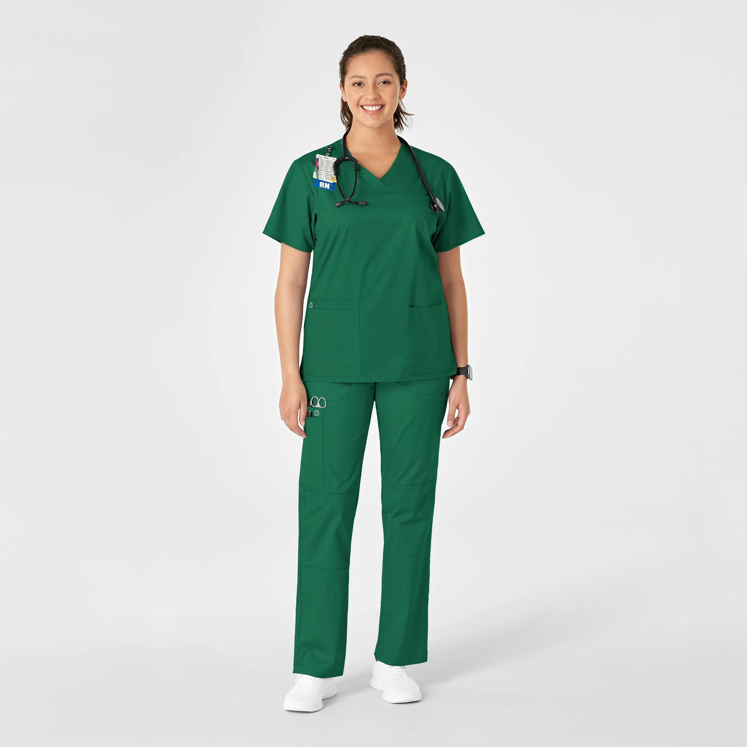 WonderWORK Women's Straight Leg Cargo Scrub Pant - Hunter